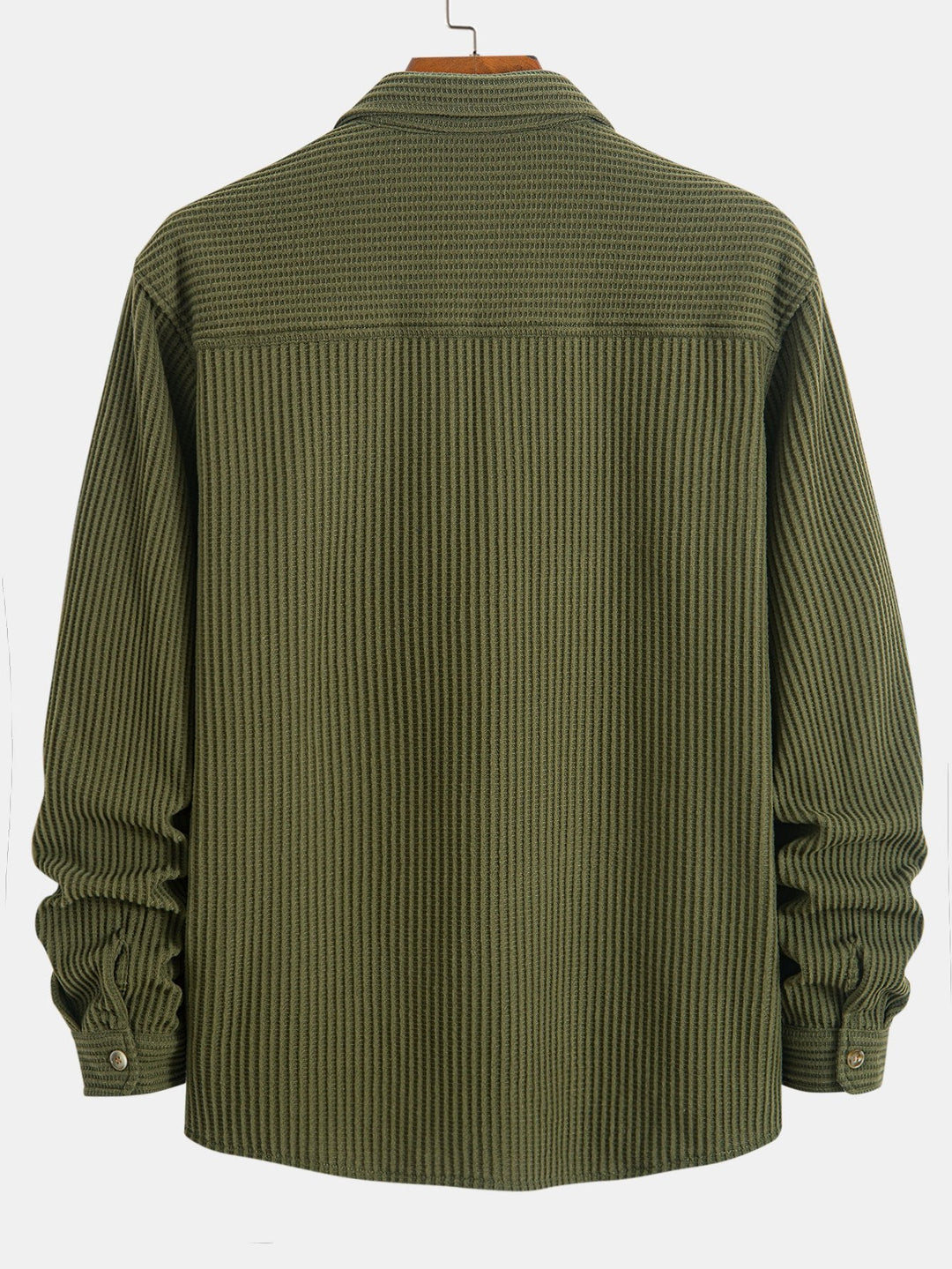 Shirt with double pocket waffle -button -up