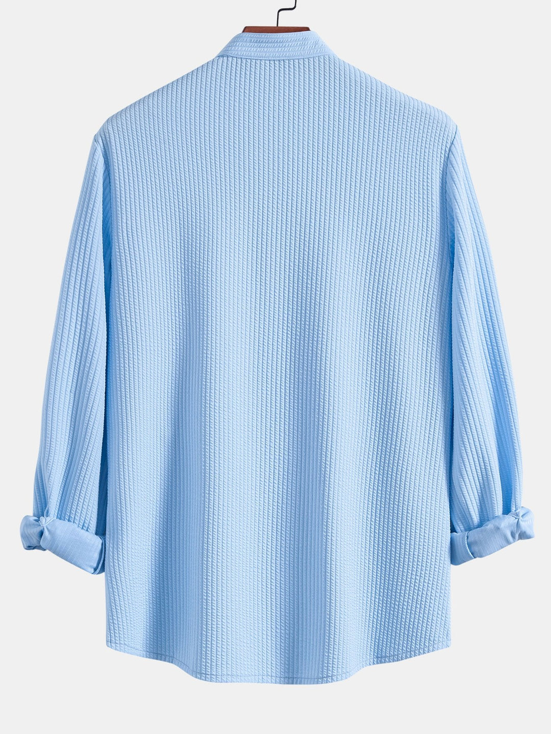 Long sleeve Muscle Fit ribbed Slight brownd collar shirt