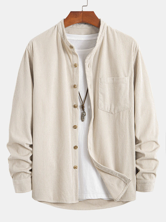 Corduroy Slight browned collar shirt