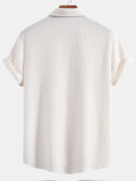 Waffle Knot Up Shirt & Drawstring Waffle Shorts