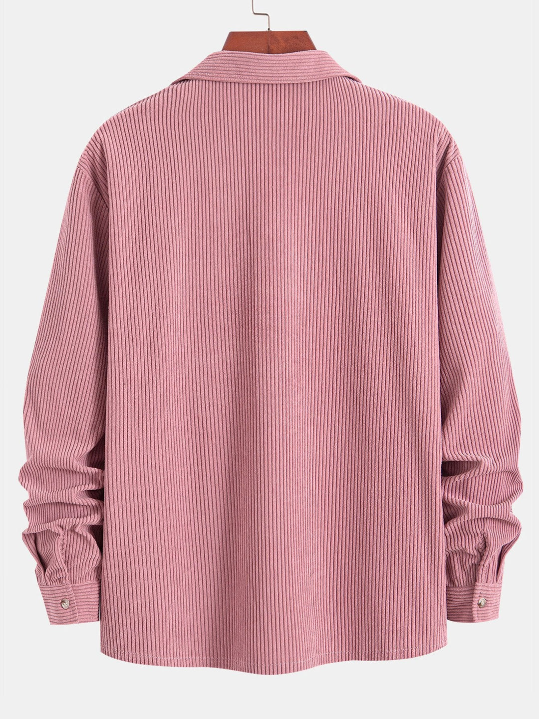 Corduroy Cuban collar long sleeve shirt