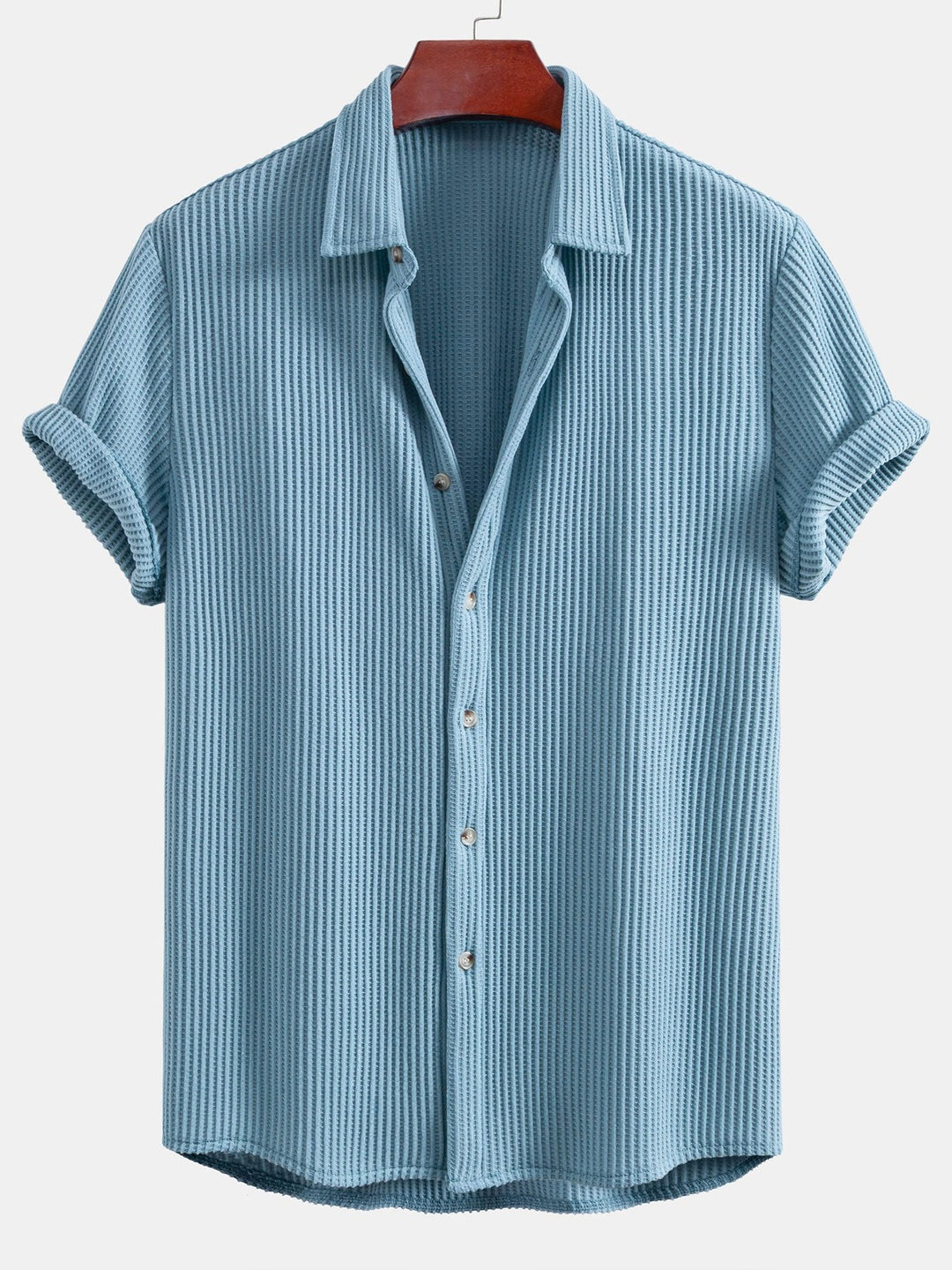 Waffle Knot Up Shirt & Drawstring Waffle Shorts