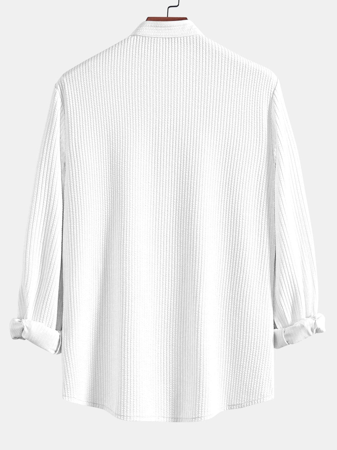 Long sleeve Muscle Fit ribbed Slight brownd collar shirt