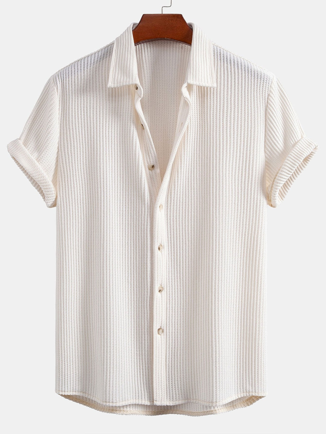 Waffle Knot Up Shirt & Drawstring Waffle Shorts