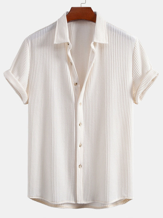Waffle Knot Up Shirt & Drawstring Waffle Shorts