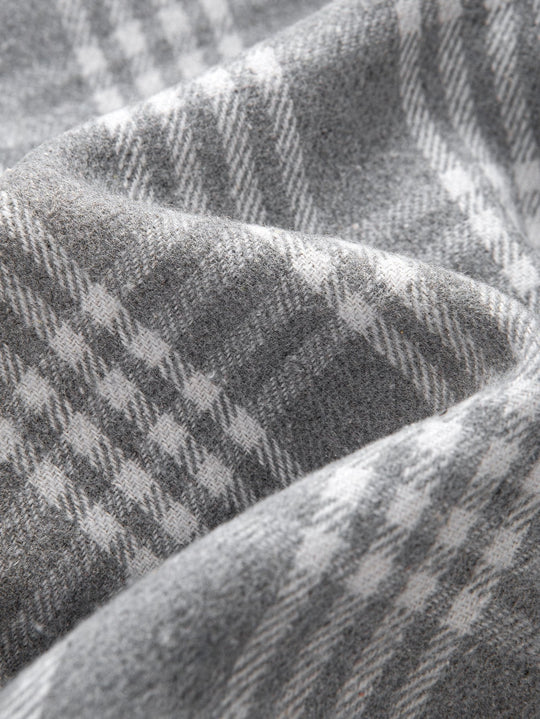 Laurent™ - Teddy-lined flannel hooded shirt