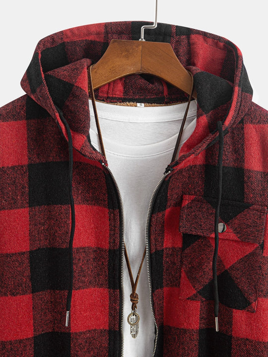 Laurent™ - Fleece-lined flannel hooded shirt