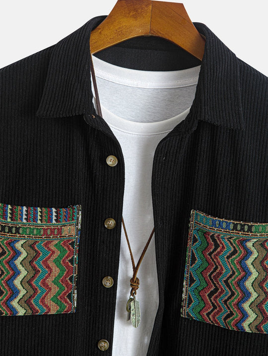 Laurent™ - Patchwork corduroy shirt