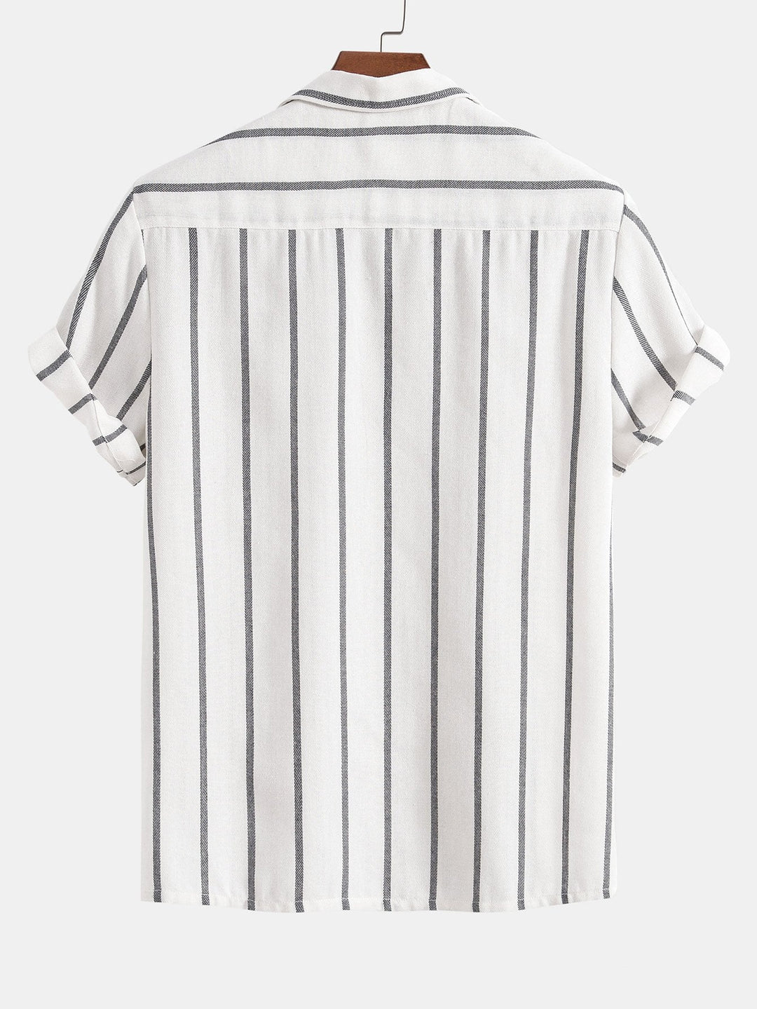 Cotton blend striped Cuban shirt