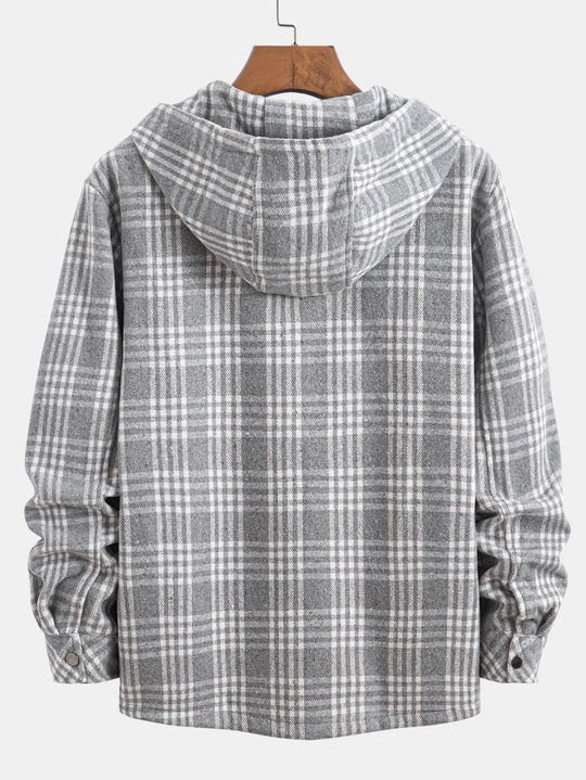 Laurent™ - Teddy-lined flannel hooded shirt