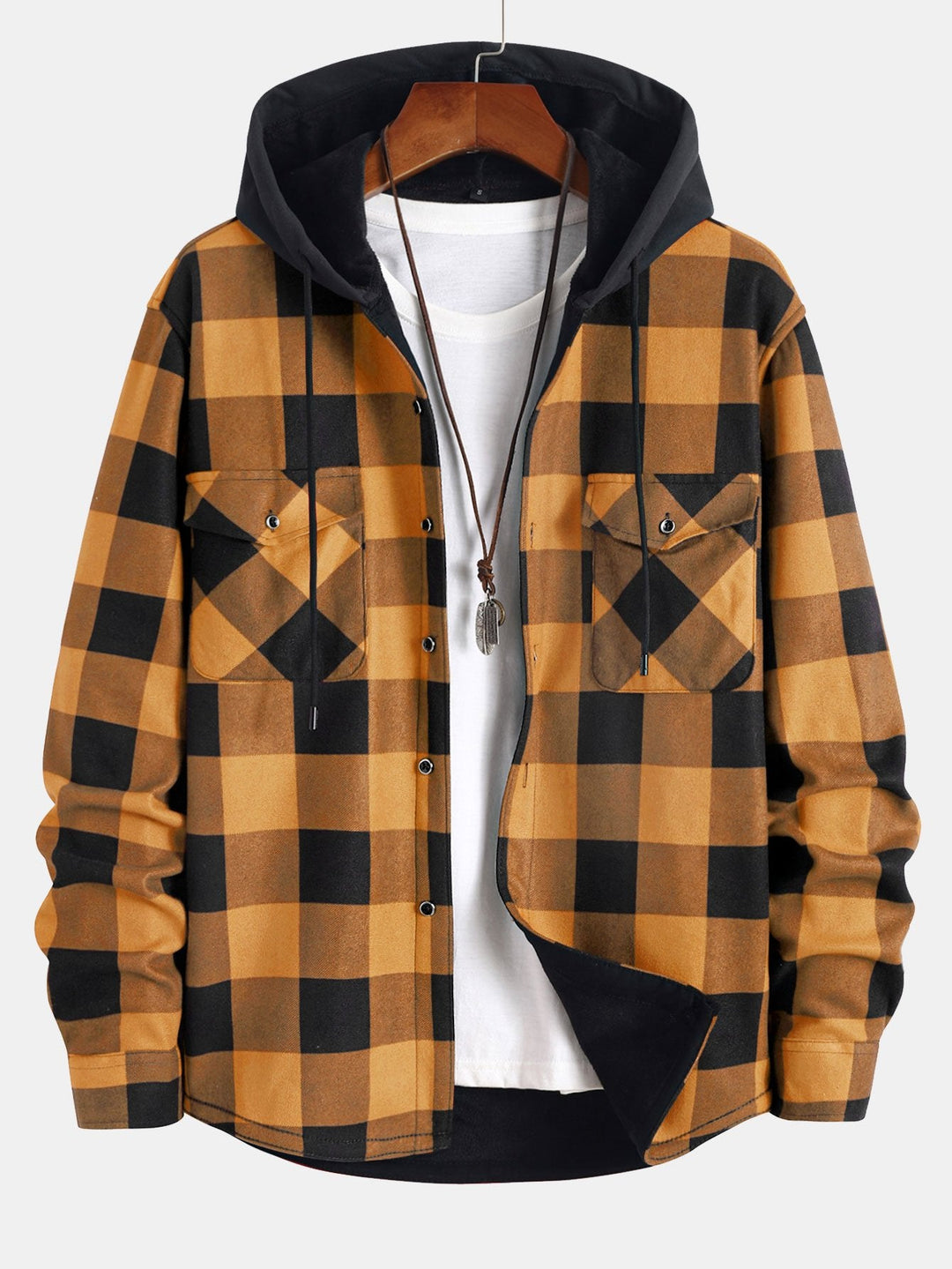 Laurent™ - Flannel-lined hooded shirt