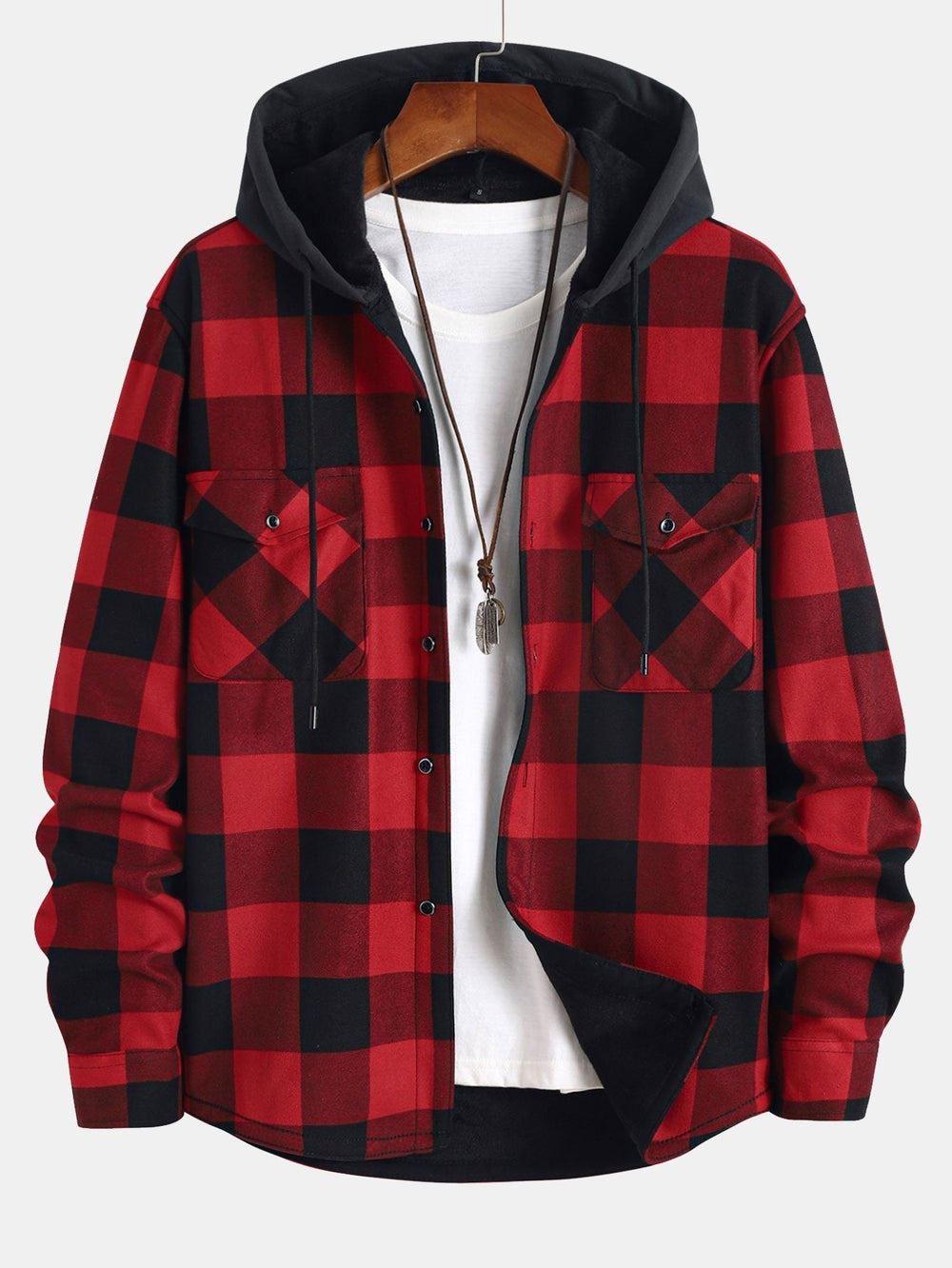 Laurent™ - Flannel-lined hooded shirt