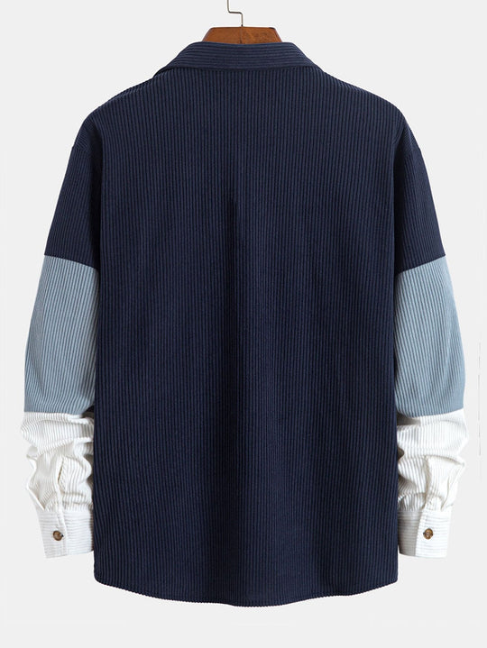 Laurent™ - Ethnic patchwork corduroy shirt