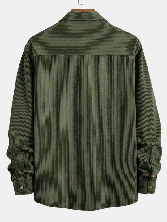 Corduroy shirt with double pocket