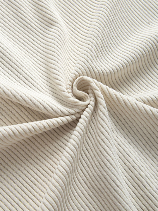 Corduroy Cuban collar long sleeve shirt