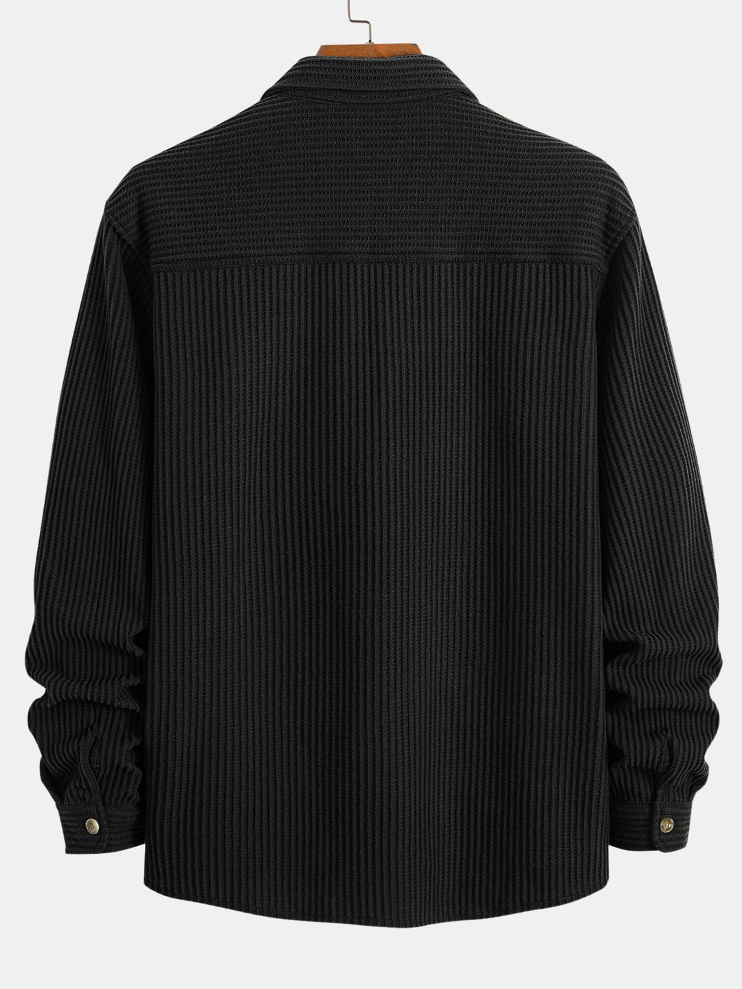 Shirt with double pocket waffle -button -up