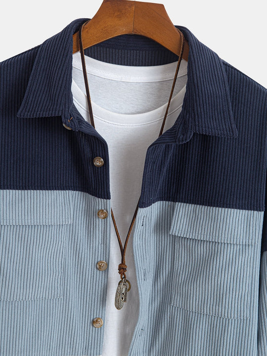 Laurent™ - Ethnic patchwork corduroy shirt