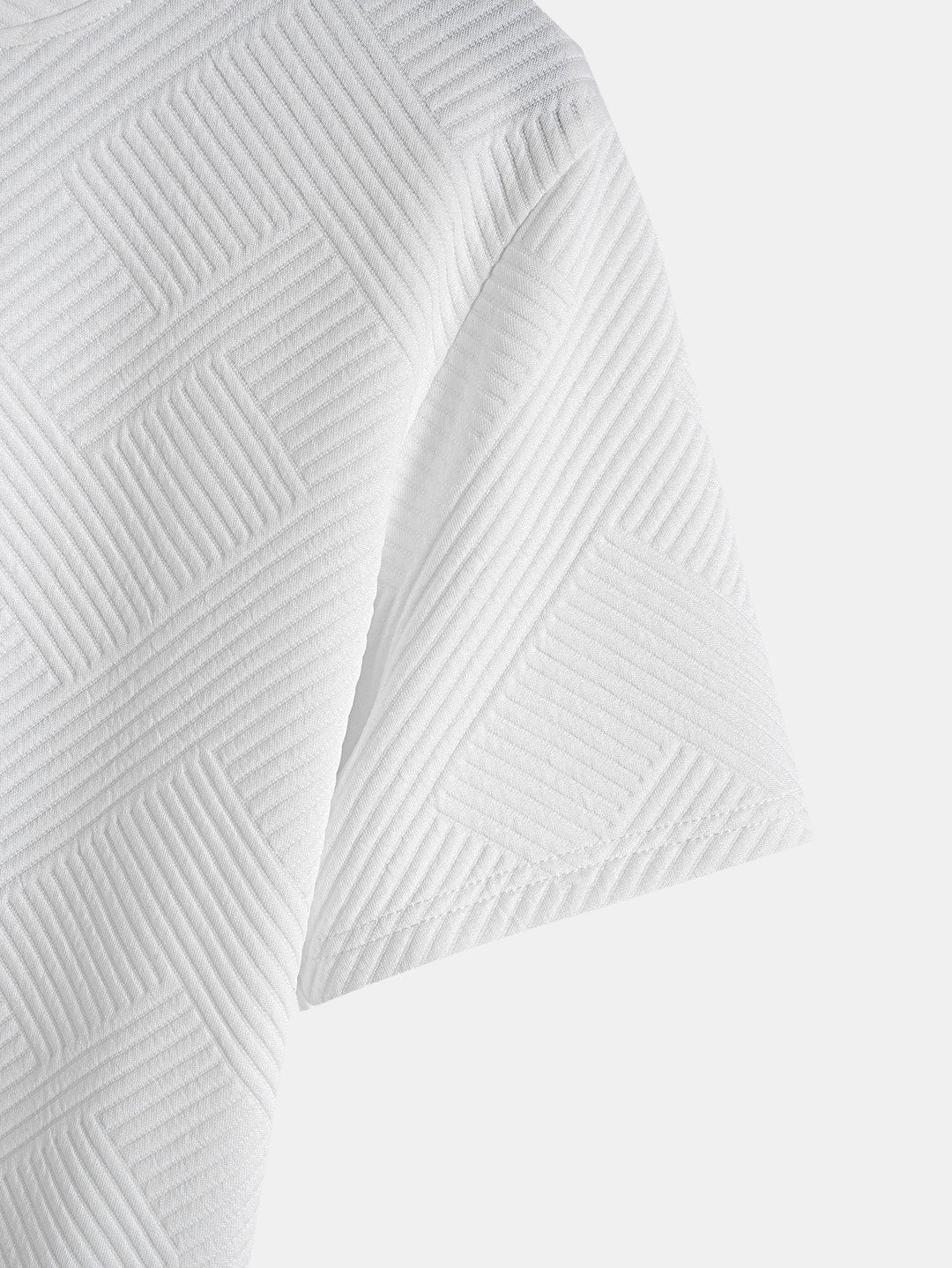 Short sleeve stripe jacquard bow hem T-Shirt