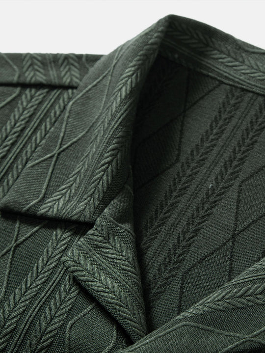 Knitted geometric rhombus Jacquard Cuban shirt
