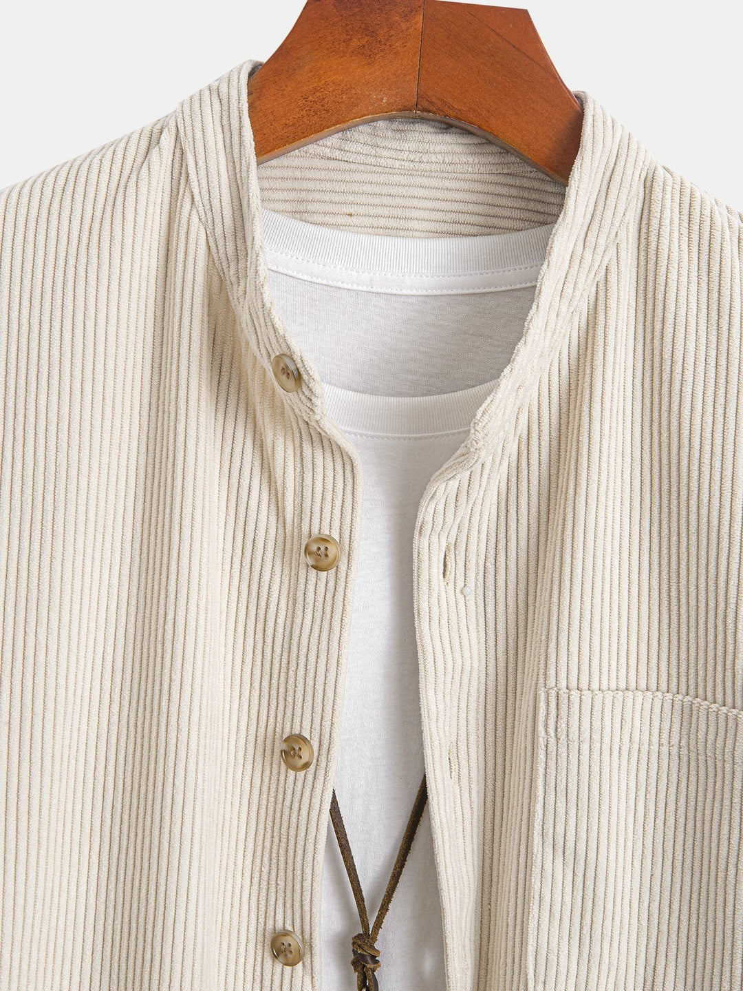 Corduroy Slight browned collar shirt