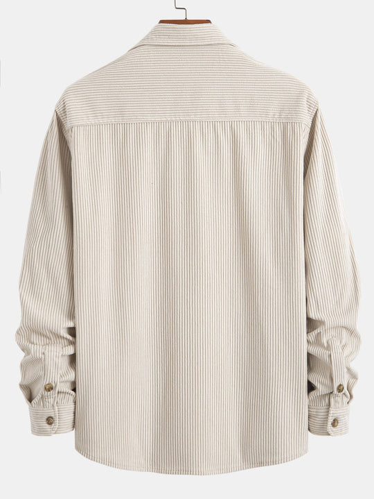 Corduroy shirt with double pocket