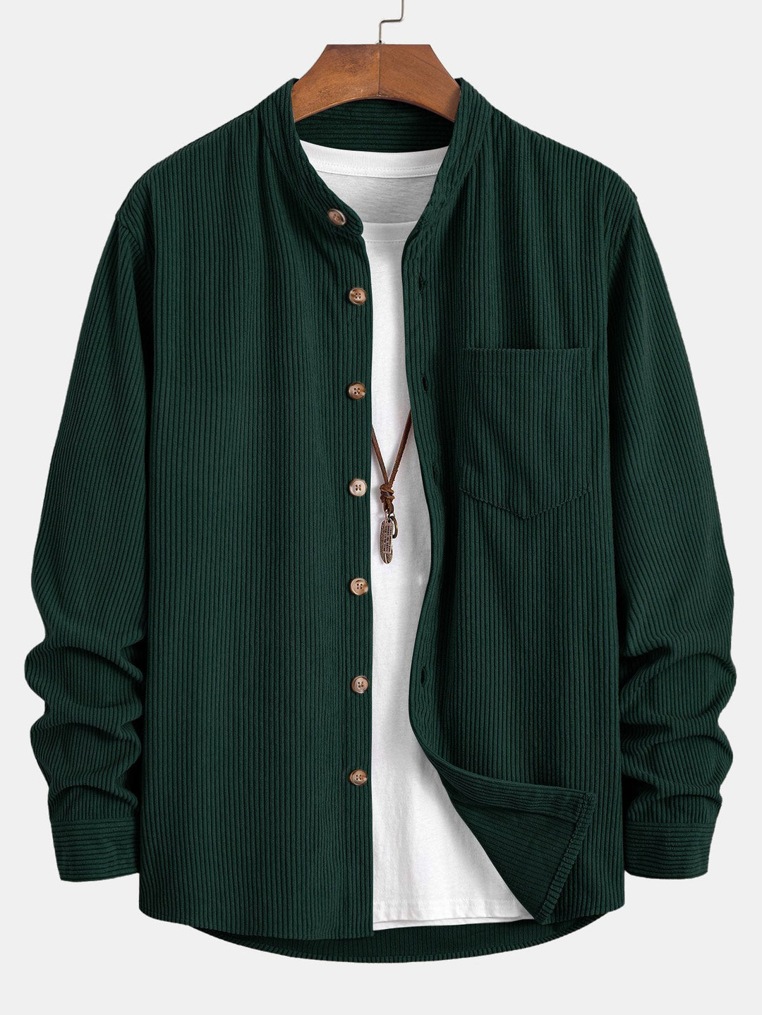 Corduroy Slight browned collar shirt