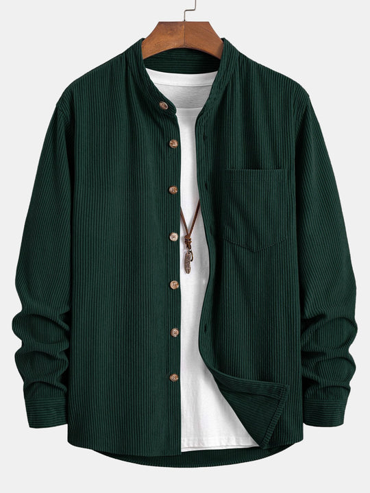Corduroy Slight browned collar shirt