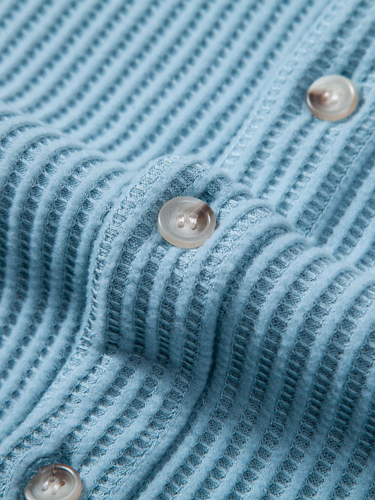 Waffle Knot Up Shirt & Drawstring Waffle Shorts