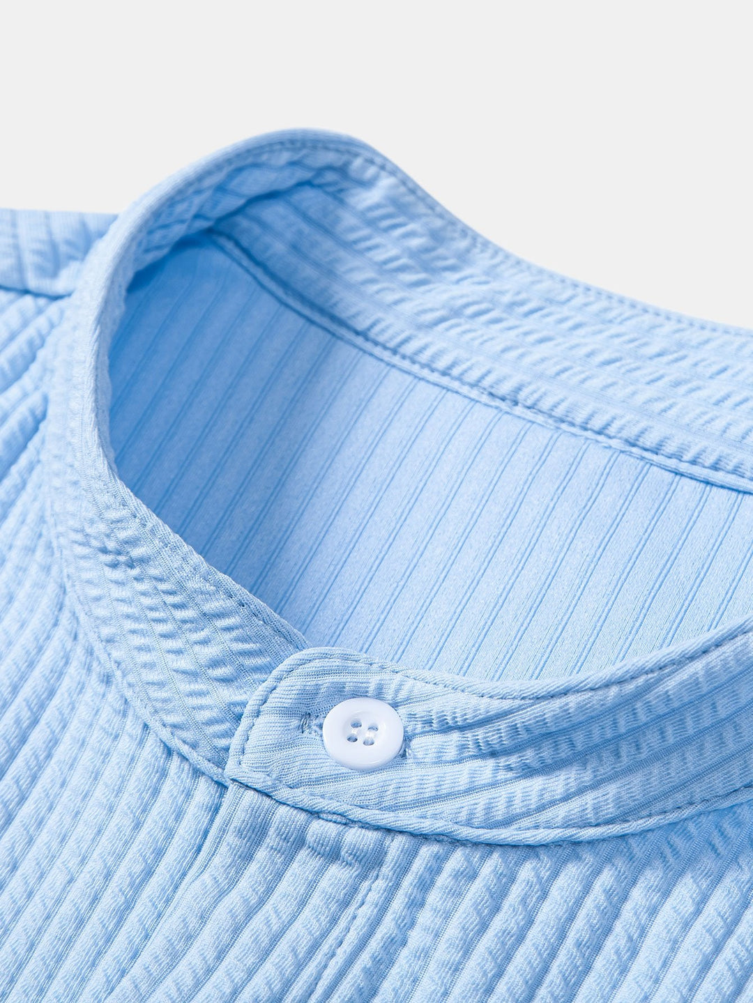 Long sleeve Muscle Fit ribbed Slight brownd collar shirt