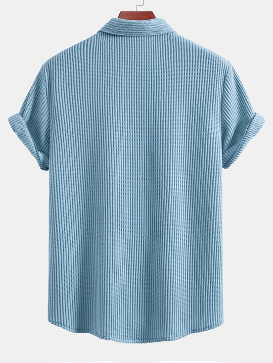 Waffle Knot Up Shirt & Drawstring Waffle Shorts