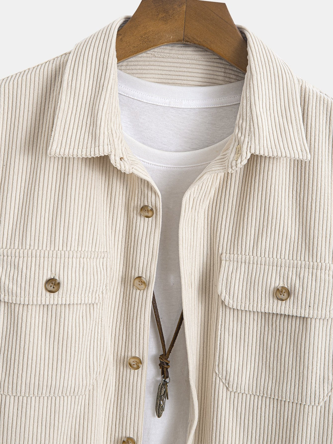 Corduroy shirt with double pocket