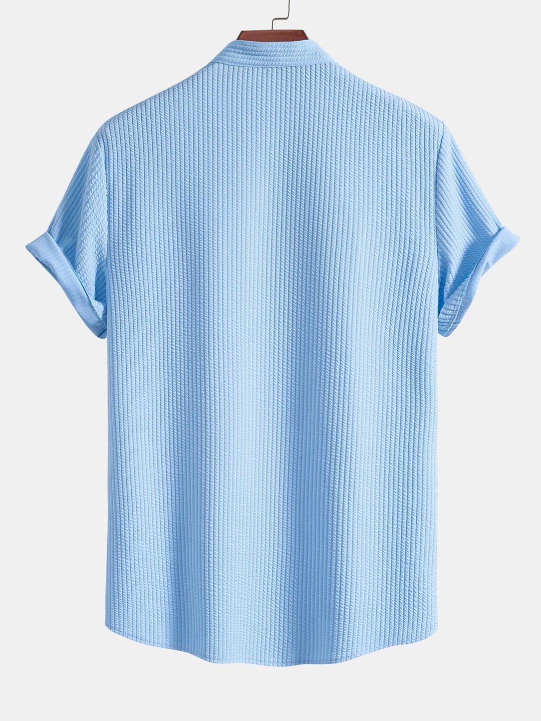 Muscle Fit ribbed Light brown collar shirt