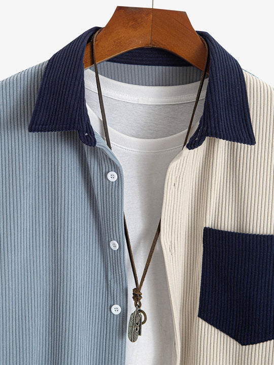 Laurent™ - Patchwork corduroy shirt
