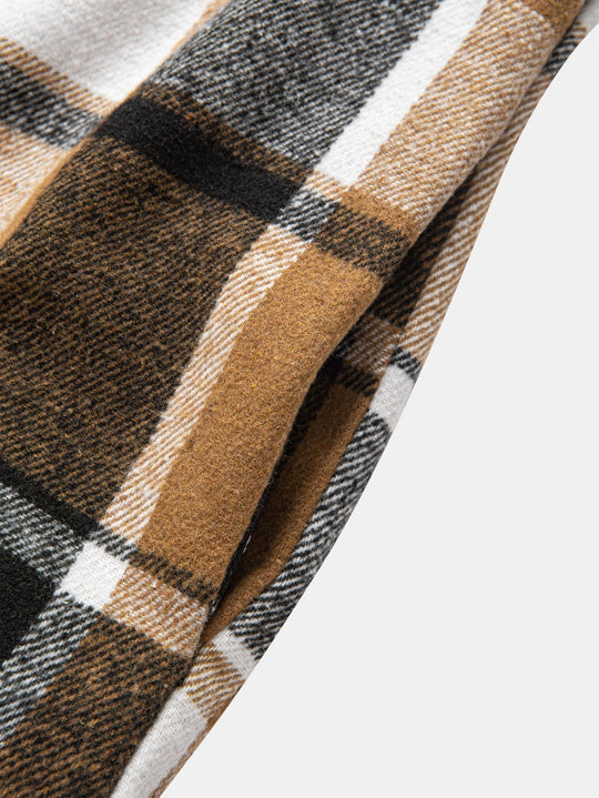 Laurent™ - Teddy-lined flannel hooded shirt