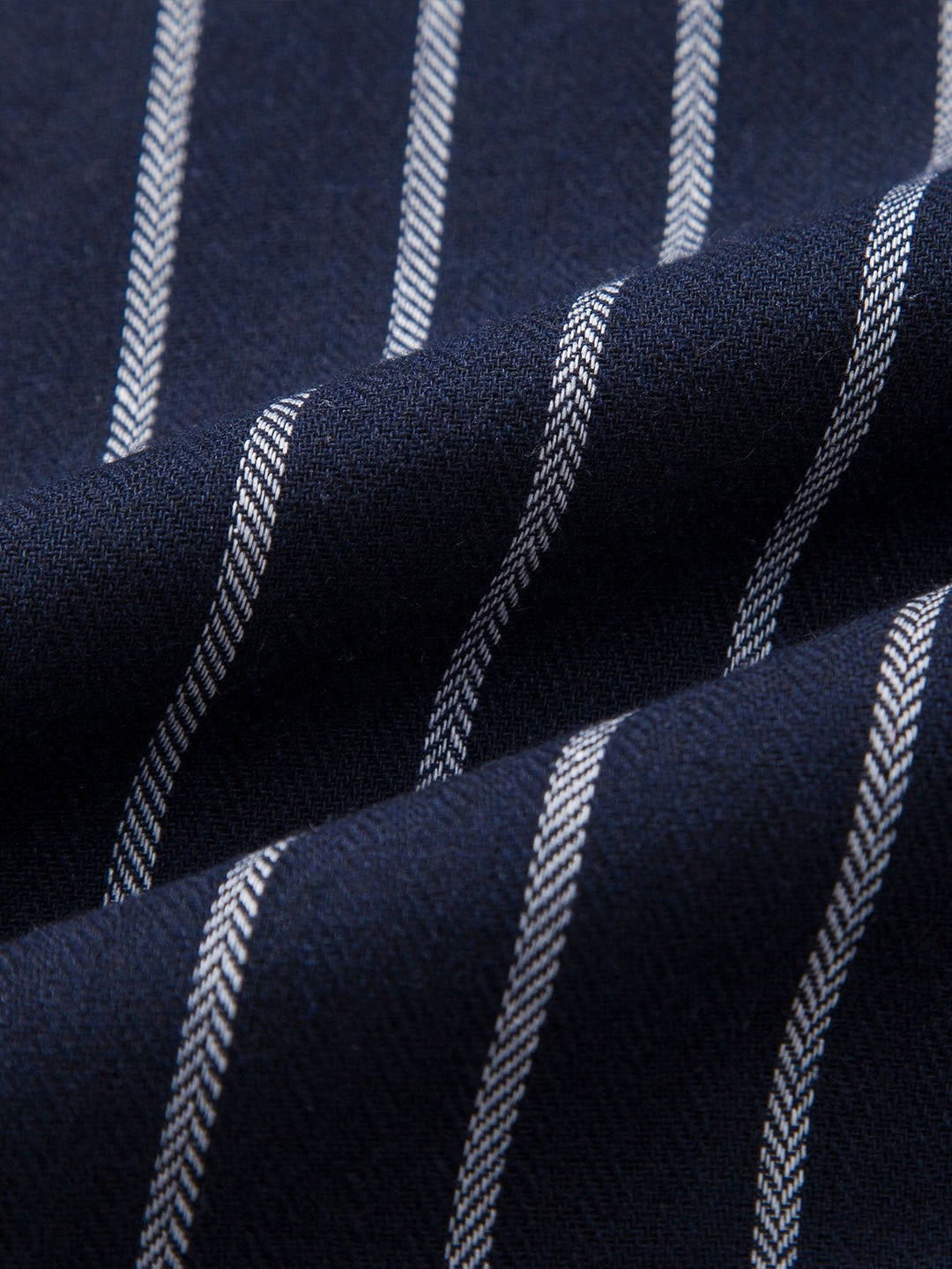 Cotton blend striped button -up shirt