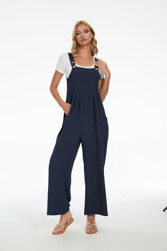 Plus Size Wide Leg Overalls Jumpsuit