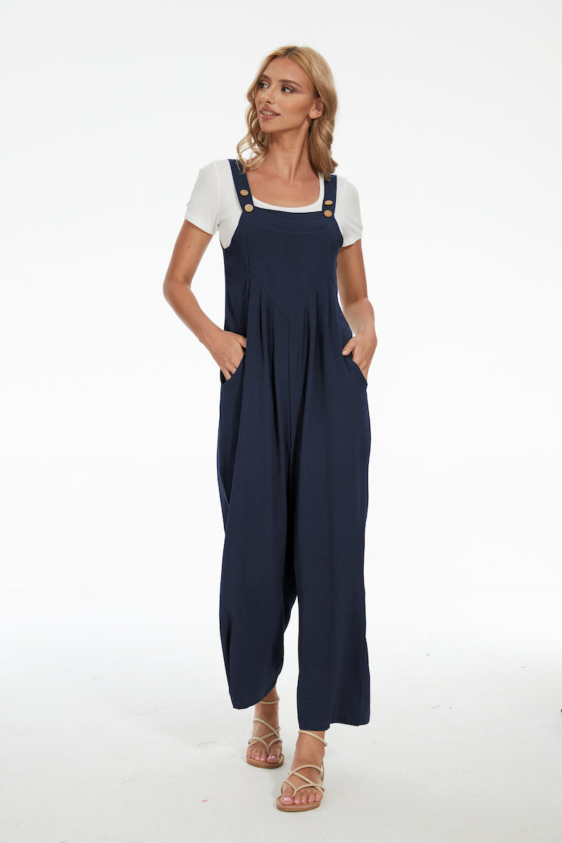 Plus Size Wide Leg Overalls Jumpsuit