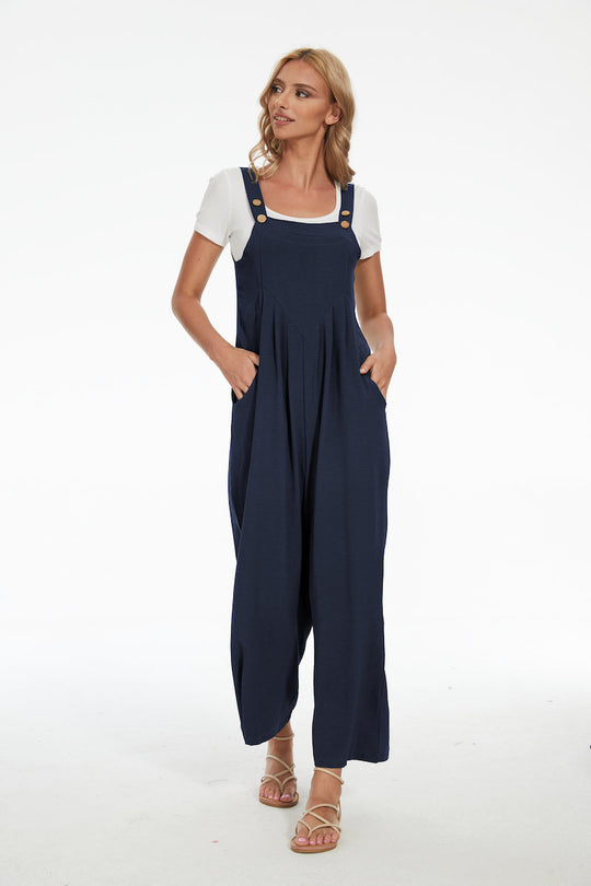 Plus Size Wide Leg Overalls Jumpsuit