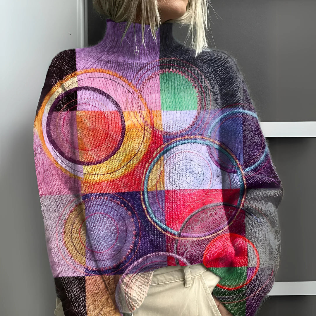 Gaëtane - Color Block Knitted Turtleneck