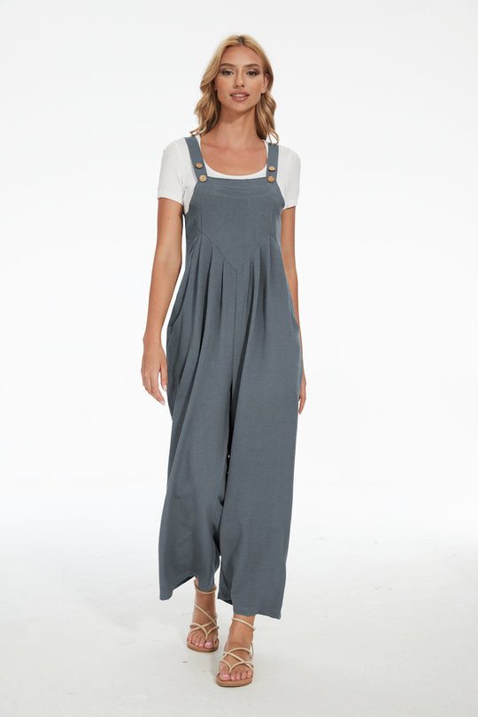 Plus Size Wide Leg Overalls Jumpsuit