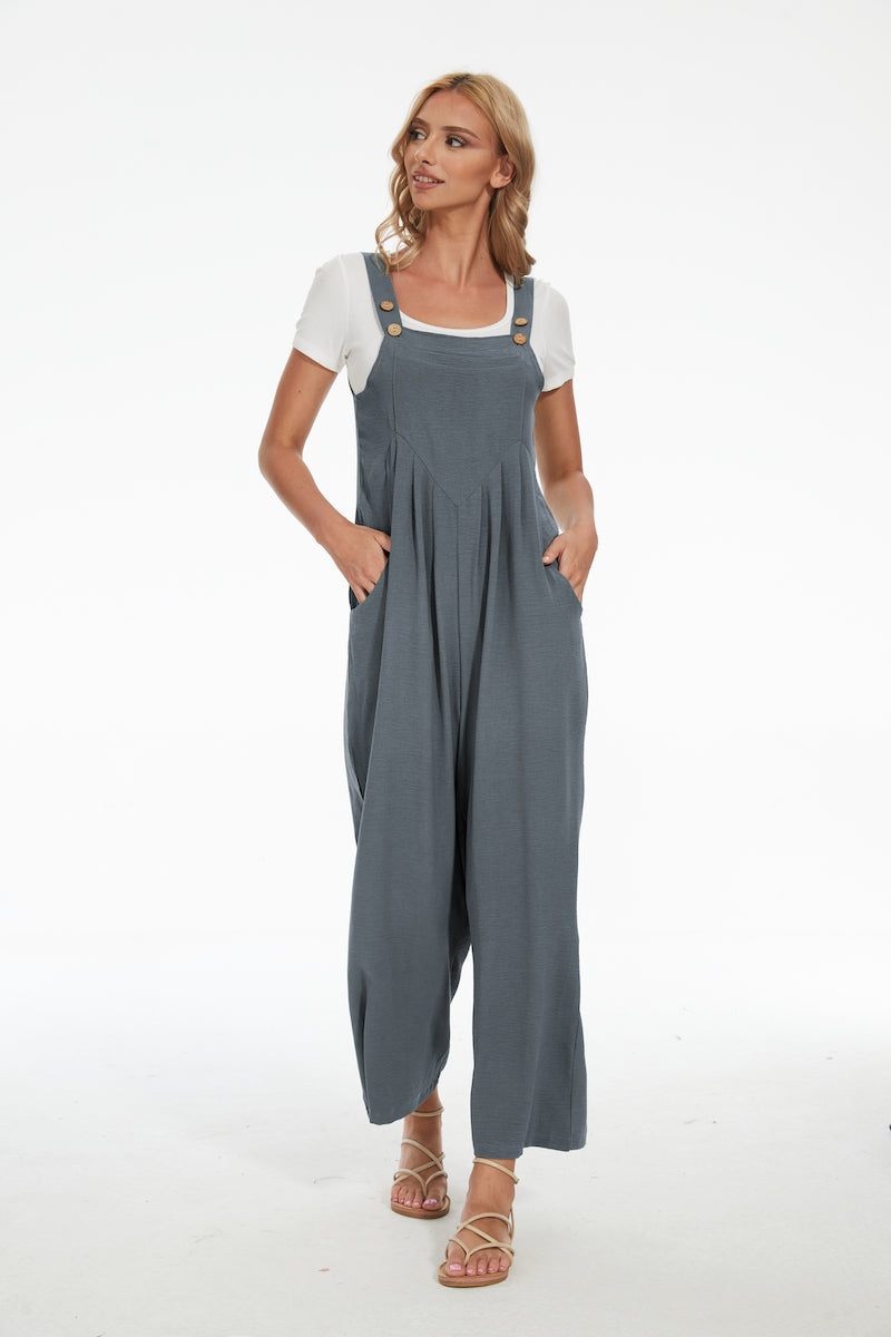 Plus Size Wide Leg Overalls Jumpsuit