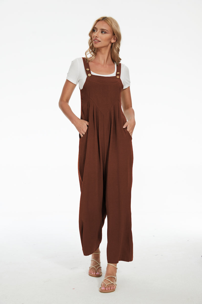 Plus Size Wide Leg Overalls Jumpsuit