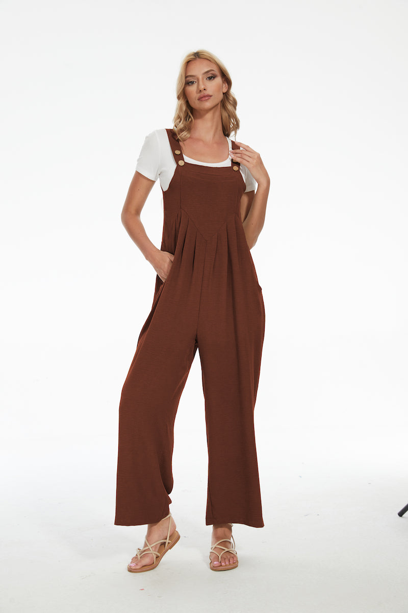 Plus Size Wide Leg Overalls Jumpsuit